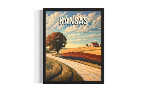 Kansas Autumn wall art poster print