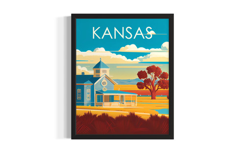 Kansas Illustrator wall art poster print