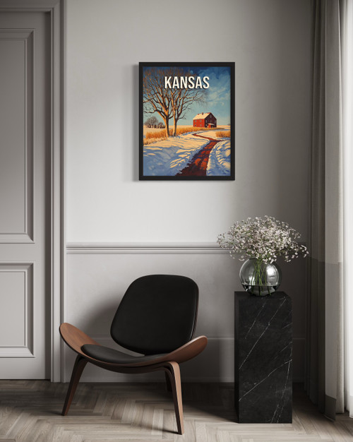 Kansas Winter Wall Art Print Poster