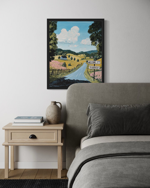 Kentucky Vintage Black and White Wall Art Print Poster Kentucky Vintage Black and White Wall Art Print Poster