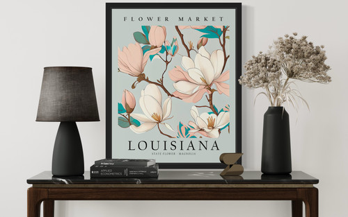 Louisiana Flower Market Wall Art Print Poster Louisiana Flower Market Wall Art Print Poster