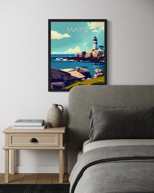 Maine Coastline Wall Art Print Poster Maine Coastline Wall Art Print Poster