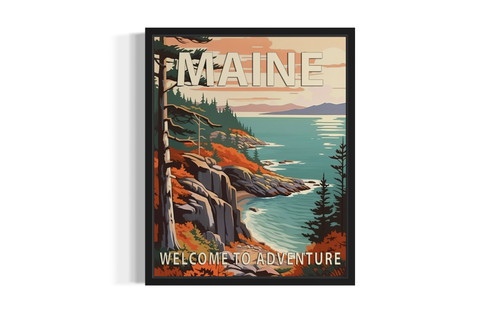 Maine Scenery Autumn wall art poster print Maine Scenery Autumn wall art poster print