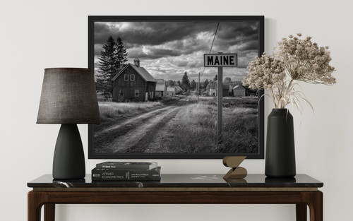 Maine Vintage Black and White Wall Art Print Poster Maine Vintage Black and White Wall Art Print Poster