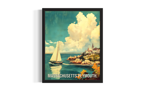 Massachusetts Plymouth wall art poster print