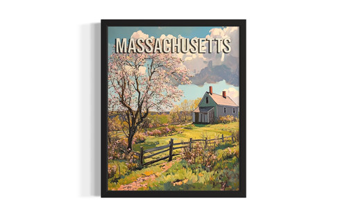 Massachusetts Summer wall art poster print