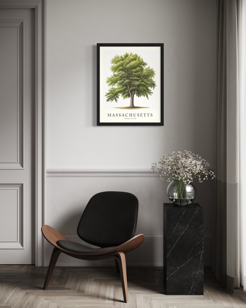 Massachusetts Tree Wall Art Print Poster