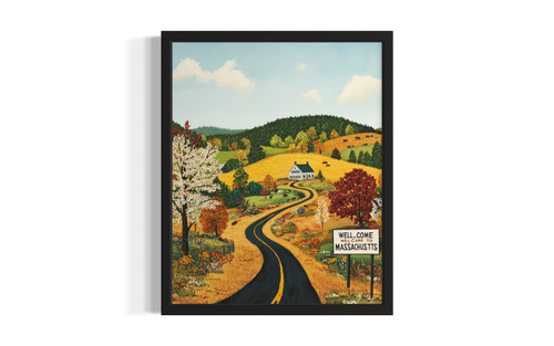 Massachusetts Welcome wall art poster print
