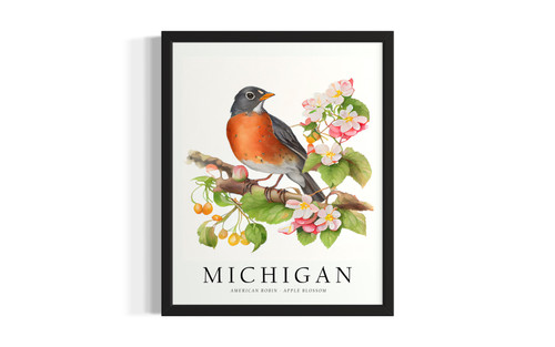 Michigan E wall art poster print