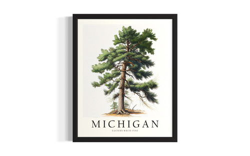 Michigan Tree wall art poster print