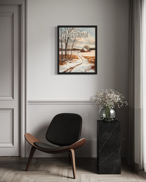 Michigan Winter Wall Art Print Poster