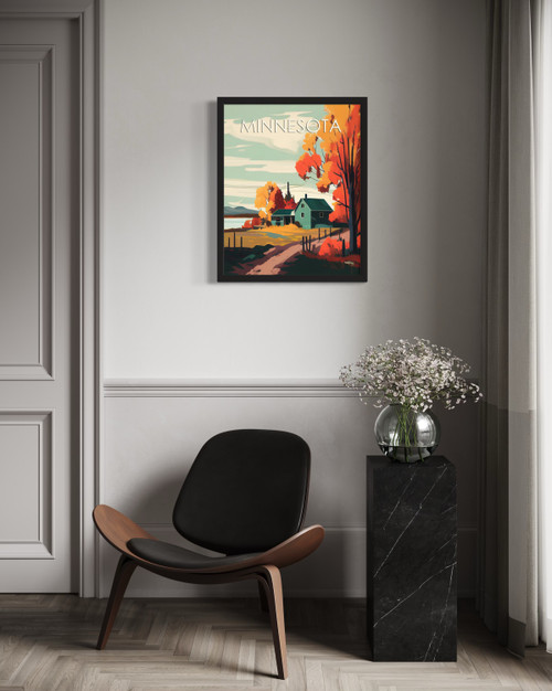 Minnesota Fall Landscape Wall Art Print Poster