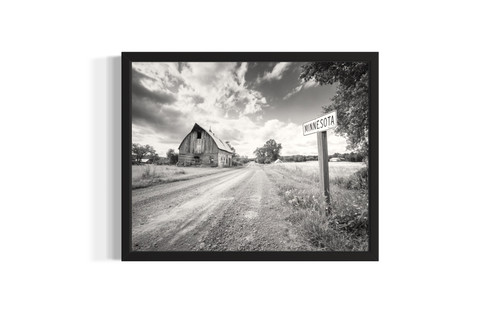 Minnesota Vintage Black and White wall art poster print