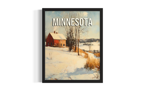 Minnesota Winter wall art poster print
