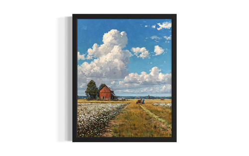 Mississippi cotton plantation wall art poster print