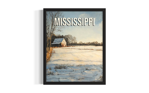 Mississippi Winter wall art poster print
