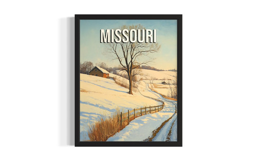 Missouri Winter wall art poster print