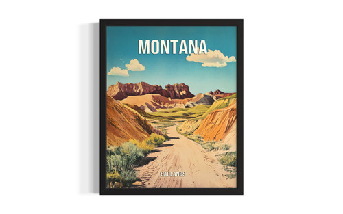 Montana Badlands wall art poster print