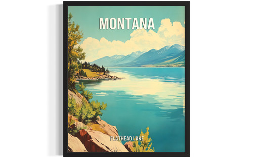 Montana Flathead Lake wall art poster print