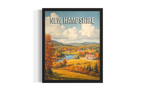 New Hampshire Fall wall art poster print