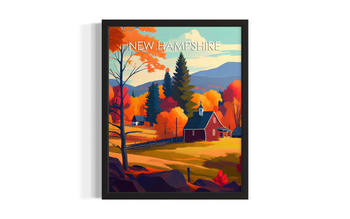 New Hampshire Fall Scene wall art poster print