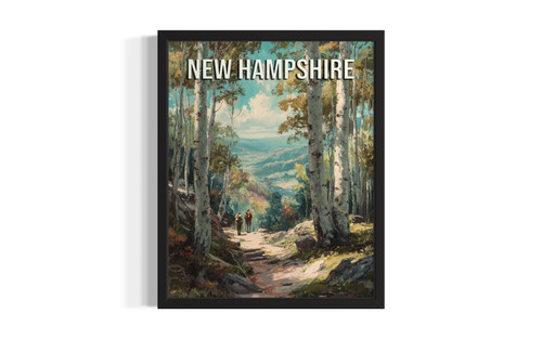 New Hampshire forest trail wall art poster print