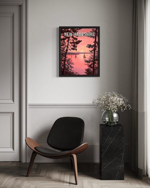 New Hampshire Lake Winnipesaukee Wall Art Print Poster