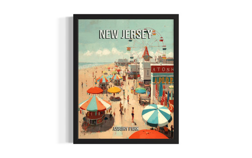 New Jersey Asbury Park wall art poster print