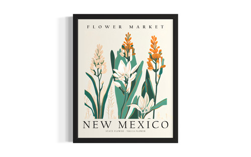 New Mexico Flower Market wall art poster print