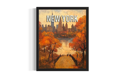 New York  Fall wall art poster print