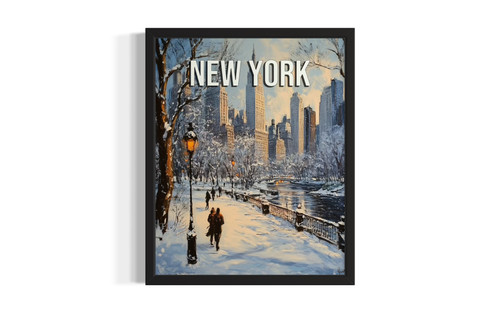 New York  Winter wall art poster print