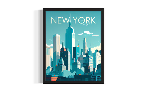 New York Retro wall art poster print