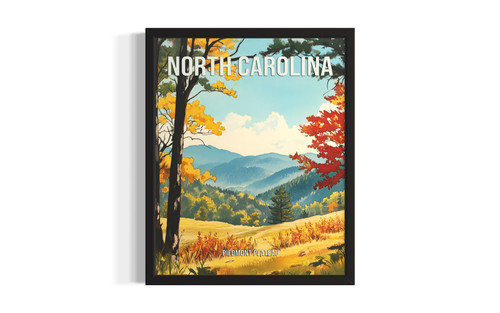 North Carolina Piedmont Plateau wall art poster print