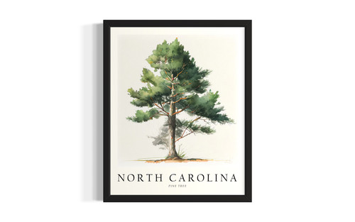 North Carolina Tree wall art poster print