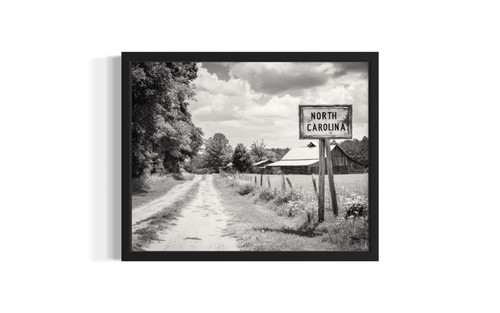 North Carolina Vintage Black and White wall art poster print