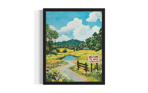 North Carolina Welcome wall art poster print