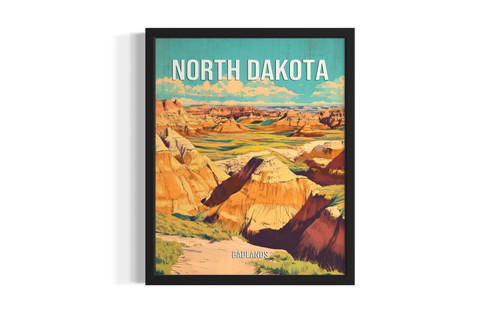 North Dakota Badlands wall art poster print