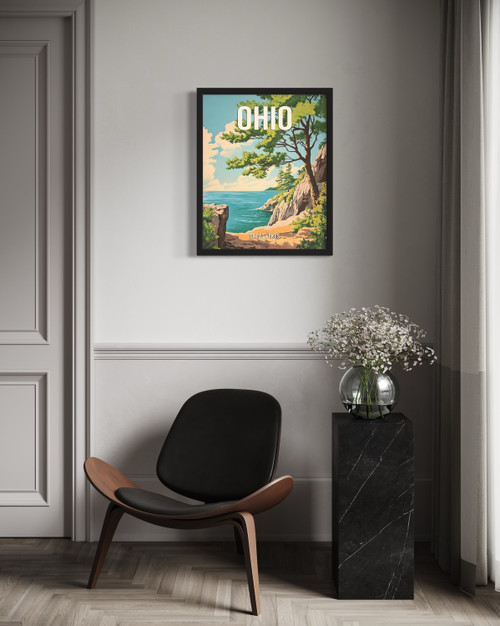 Ohio Great Lakes Wall Art Print Poster
