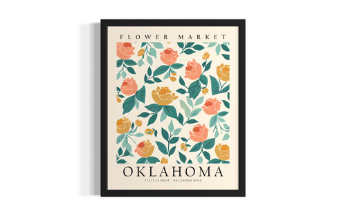 Oklahoma Flower Market wall art poster print