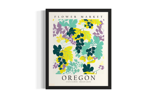 Oregon Flower Market wall art poster print