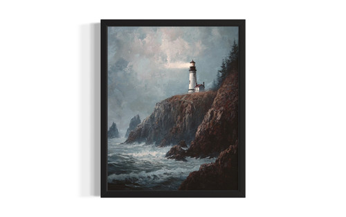 Oregon lighthouse wall art poster print