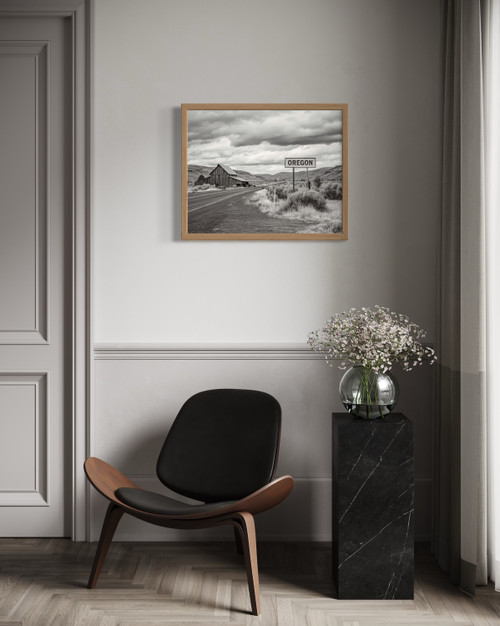Oregon Vintage Black and White Wall Art Print Poster