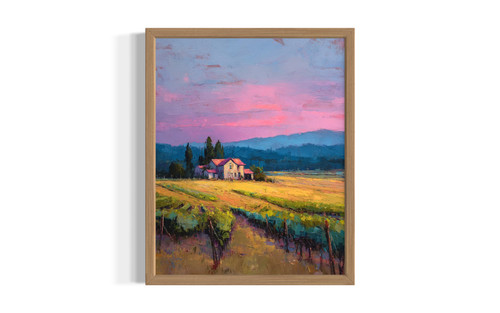 Oregon wine country wall art poster print