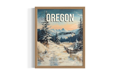 Oregon Winter wall art poster print
