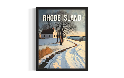 Rhode Island Winter wall art poster print