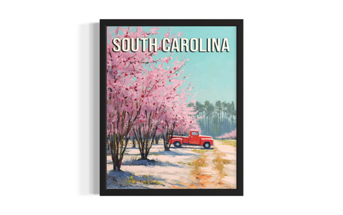 South Carolina peach orchard wall art poster print