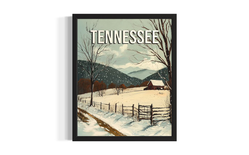 Tennessee Winter wall art poster print