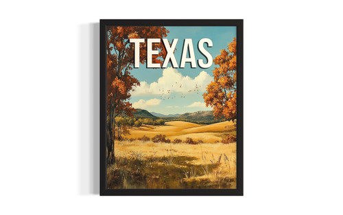Texas Fall wall art poster print
