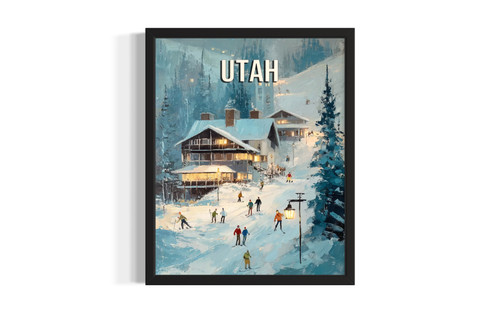 Utah ski resort wall art poster print