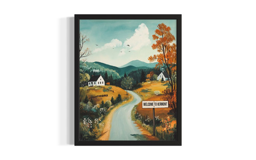 Vermont Welcome wall art poster print